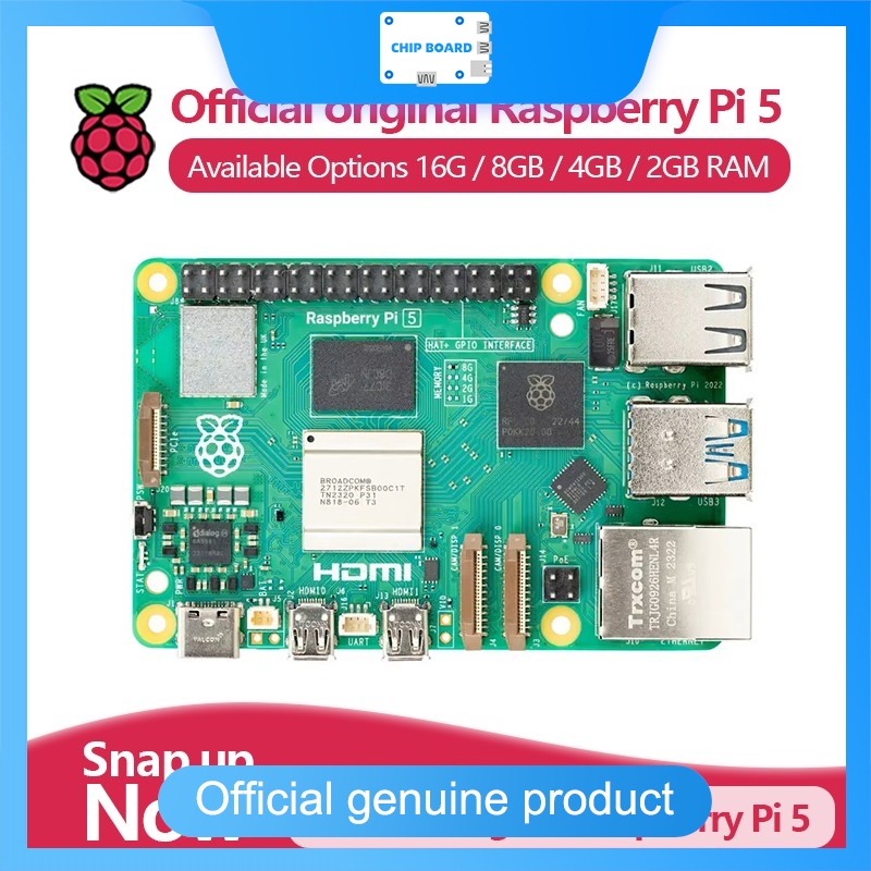 Ram Memory Module - คอมพิวเตอร์บอร์ดเดี่ยว Raspberry Pi 5 รุ่นทางการ, Cortex-A76,